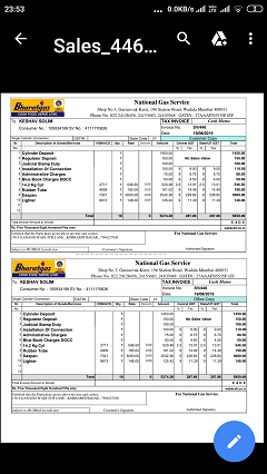 Software for LPG Gas Cylinder Distributors - Tax Invoice Format